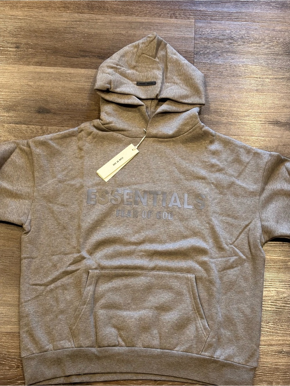 ESSENTIALS Men’s gray Hoodie - Logo Pullover